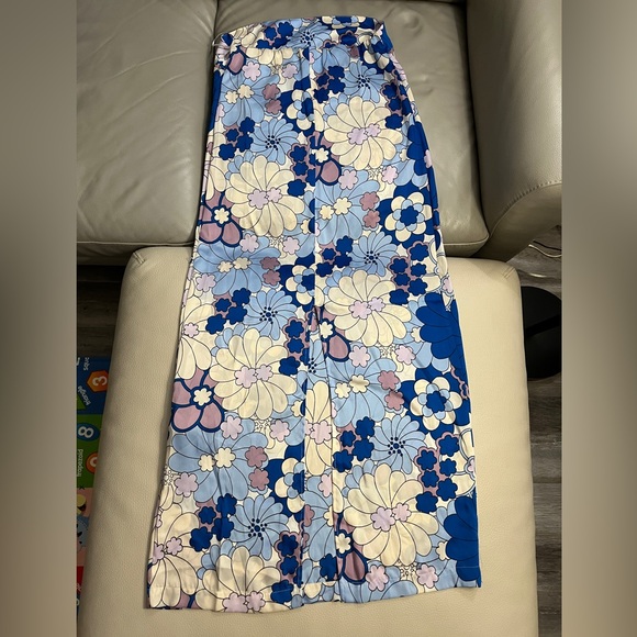 Zara Women’s Tropical Floral Print Satin Effect Strapless Dress - Size S - Picture 7 of 13